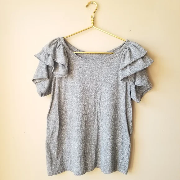 Current Elliott | The Double Ruffle Tee Medium - Picture 2 of 6
